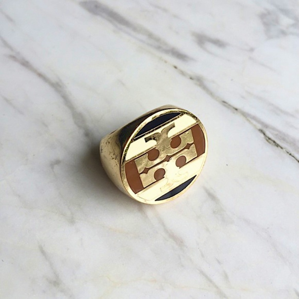 Tory Burch Striped Logo Ring